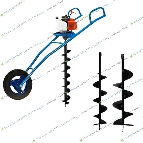 68CC 2 Stroke Earth Auger with Trolley (Non Foldable Trolly) - Image 2
