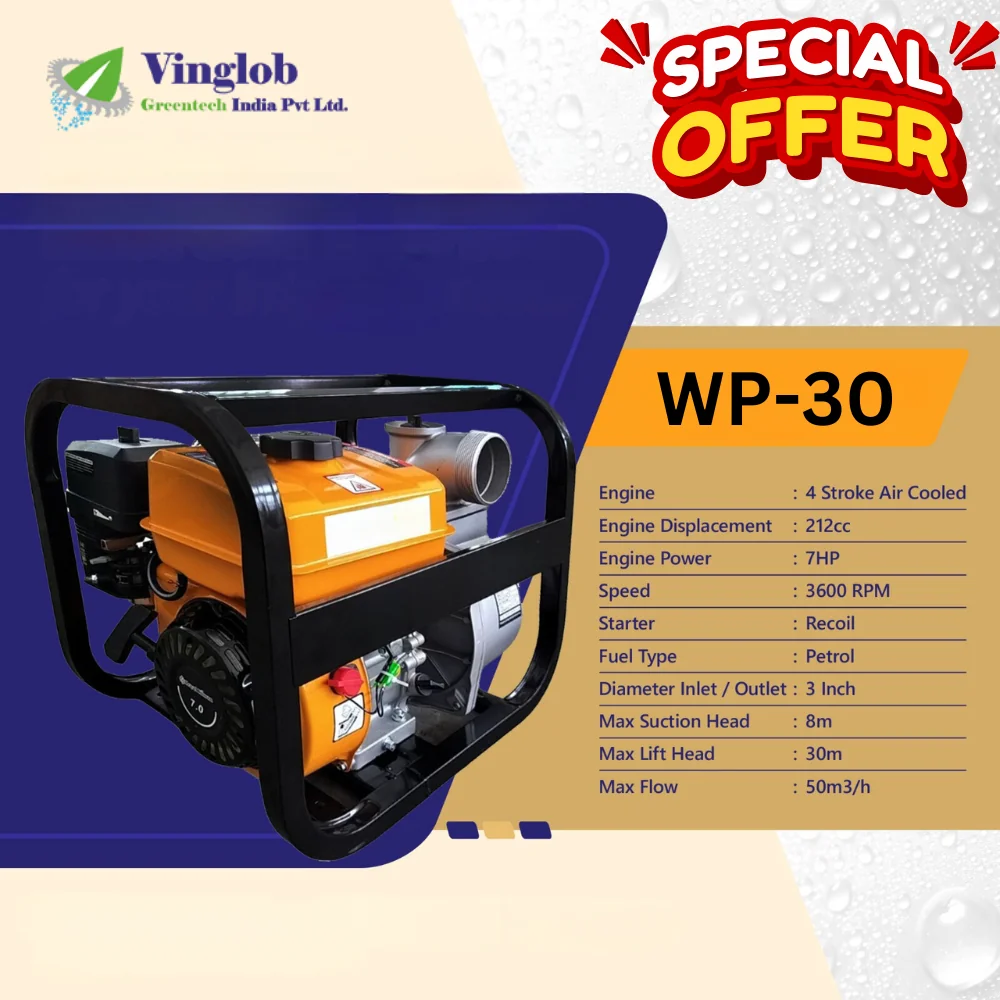 Water Pump 3X3, 7 Hp Petrol Engine Premium